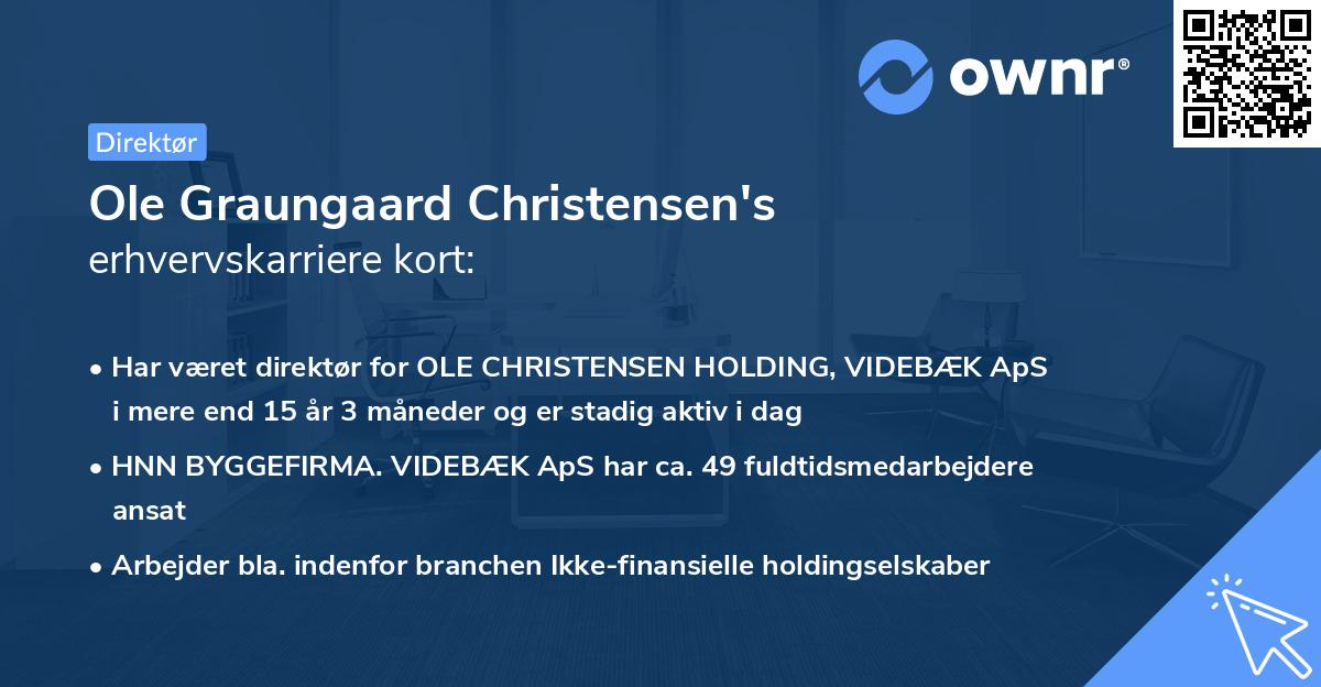 Ole Graungaard Christensen's erhvervskarriere kort