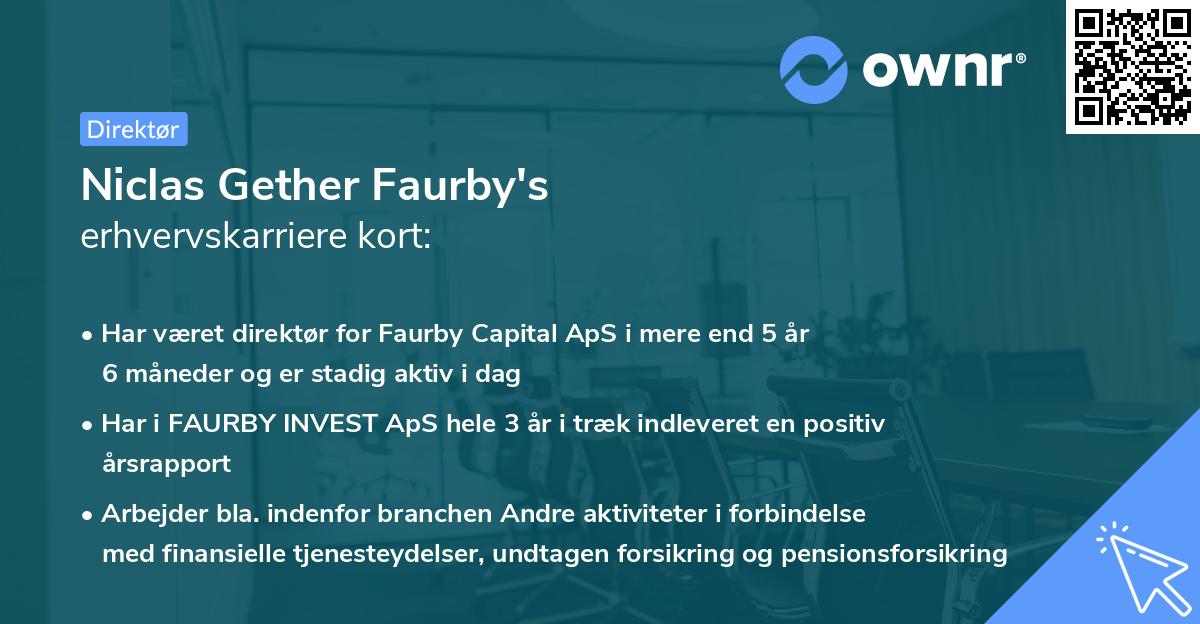 Niclas Gether Faurby's erhvervskarriere kort