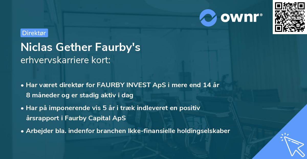 Niclas Gether Faurby's erhvervskarriere kort
