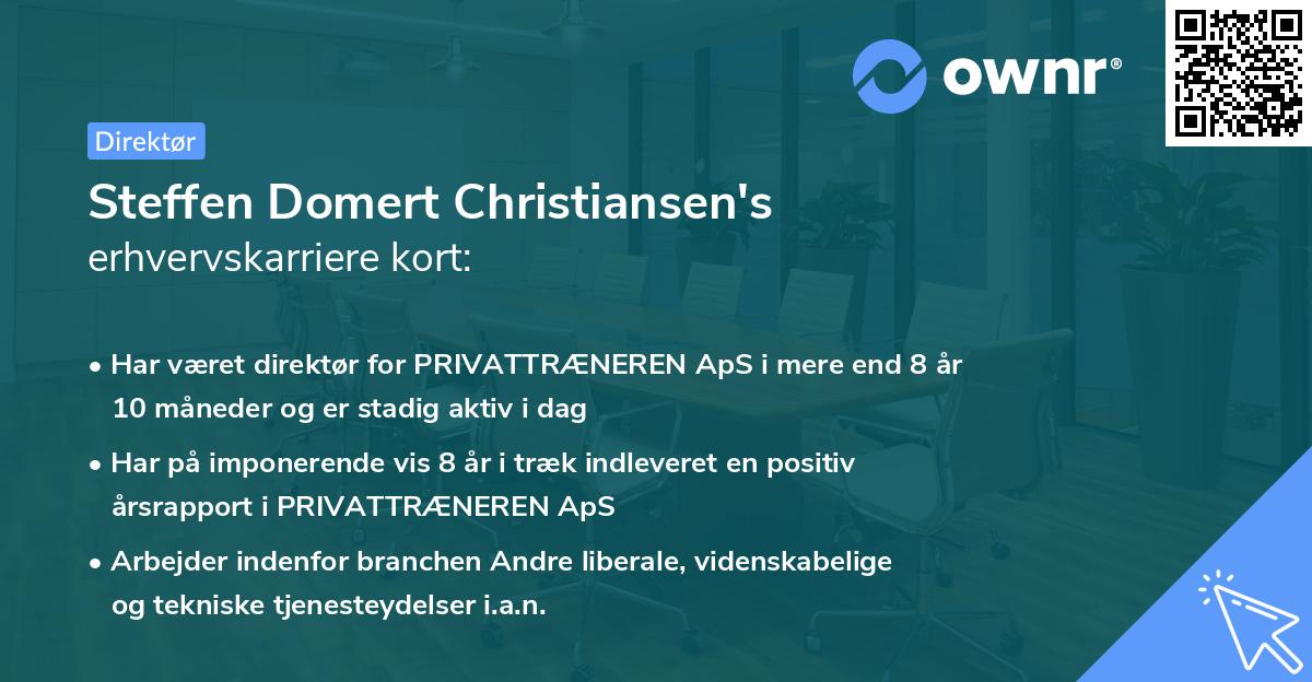 Steffen Domert Christiansen's erhvervskarriere kort