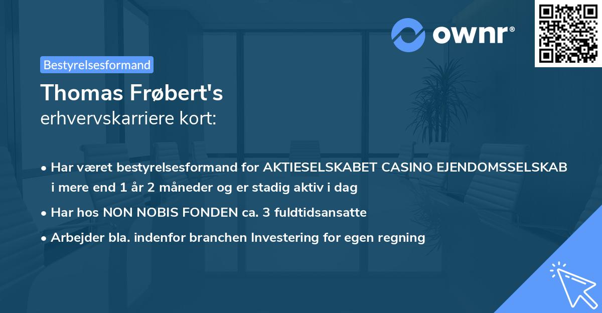 Thomas Frøbert's erhvervskarriere kort