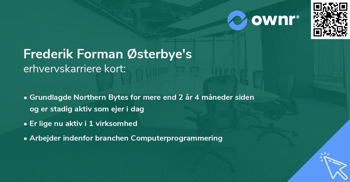 Frederik Forman Østerbye's erhvervskarriere kort