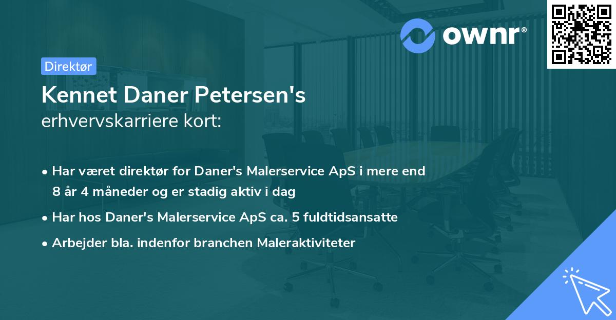 Kennet Daner Petersen's erhvervskarriere kort