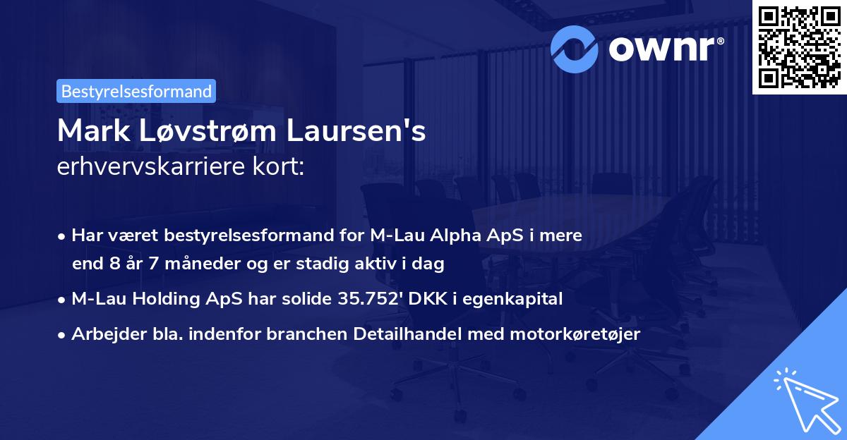 Mark Løvstrøm Laursen's erhvervskarriere kort