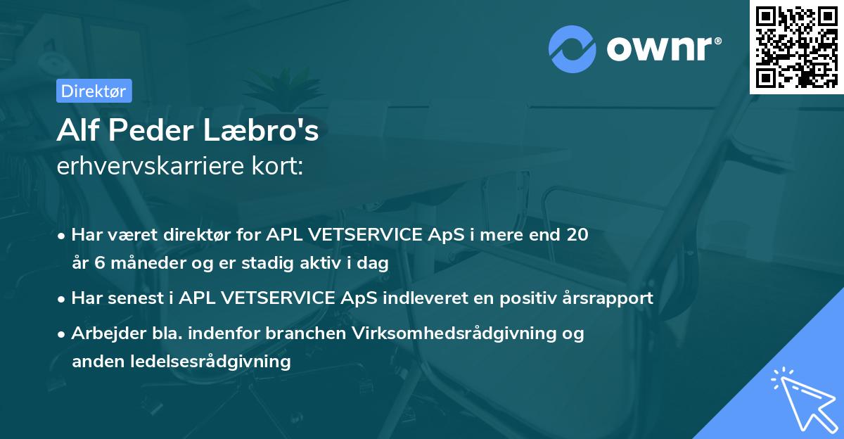 Alf Peder Læbro's erhvervskarriere kort