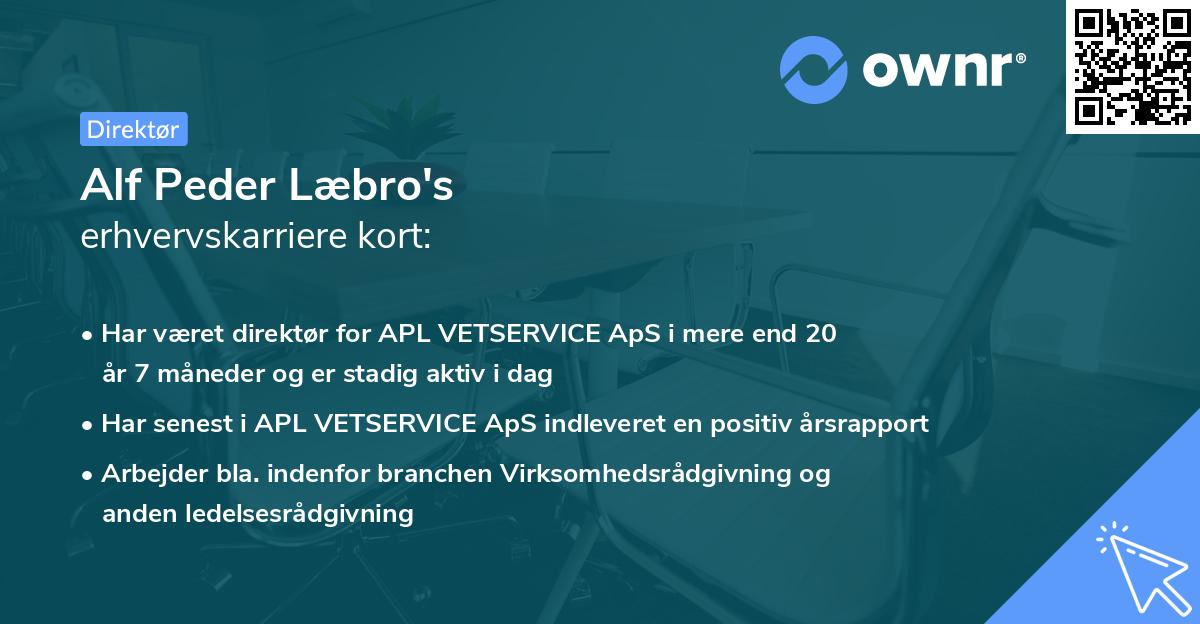 Alf Peder Læbro's erhvervskarriere kort