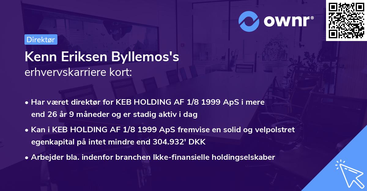 Kenn Eriksen Byllemos's erhvervskarriere kort