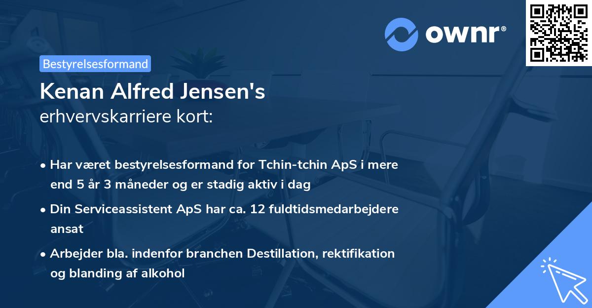 Kenan Alfred Jensen's erhvervskarriere kort