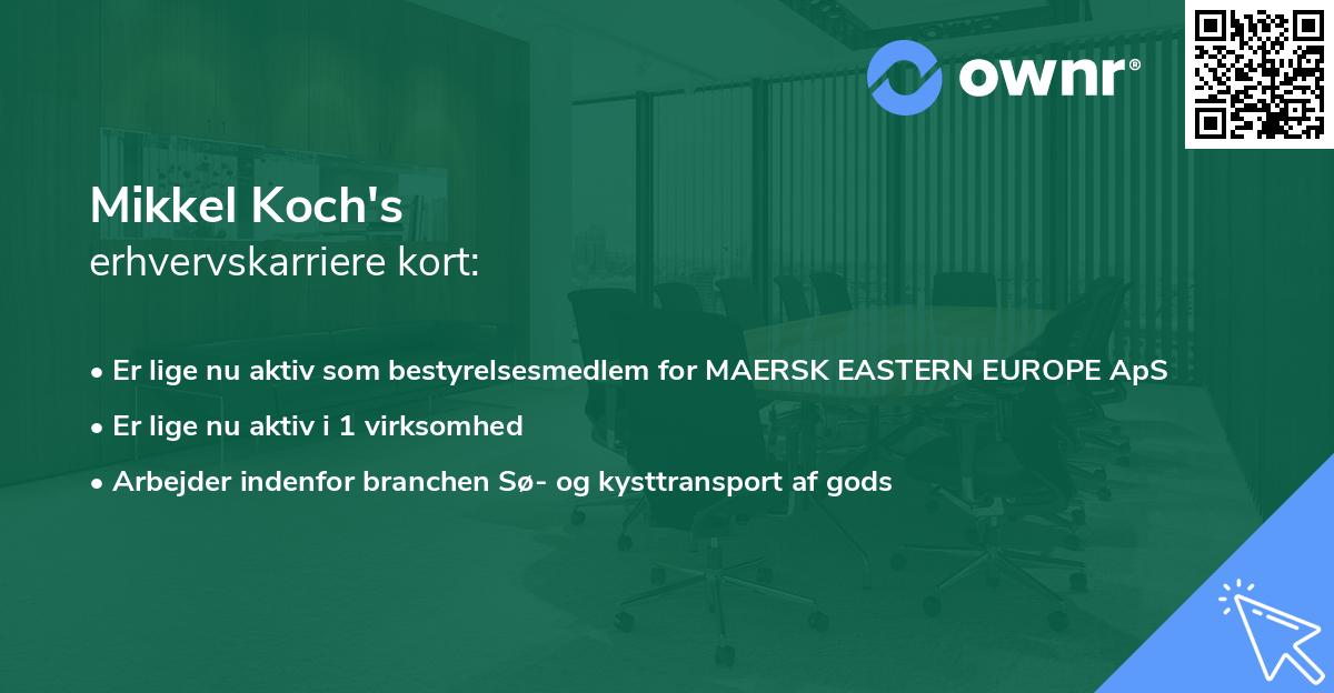 Mikkel Koch's erhvervskarriere kort
