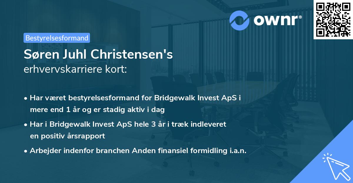 Søren Juhl Christensen's erhvervskarriere kort