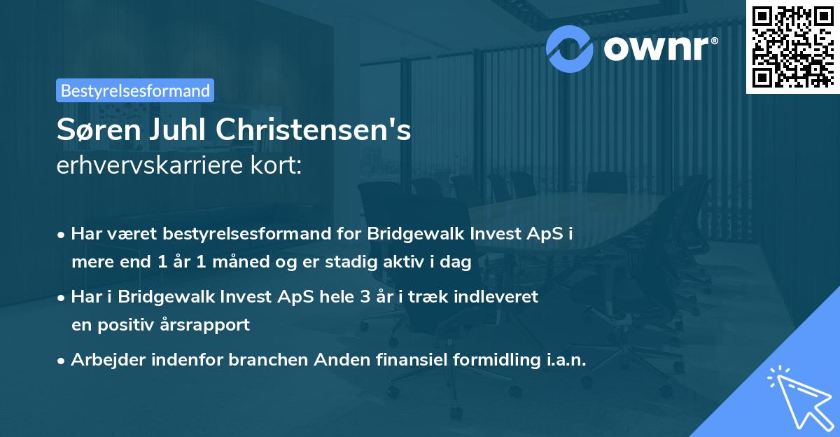 Søren Juhl Christensen's erhvervskarriere kort