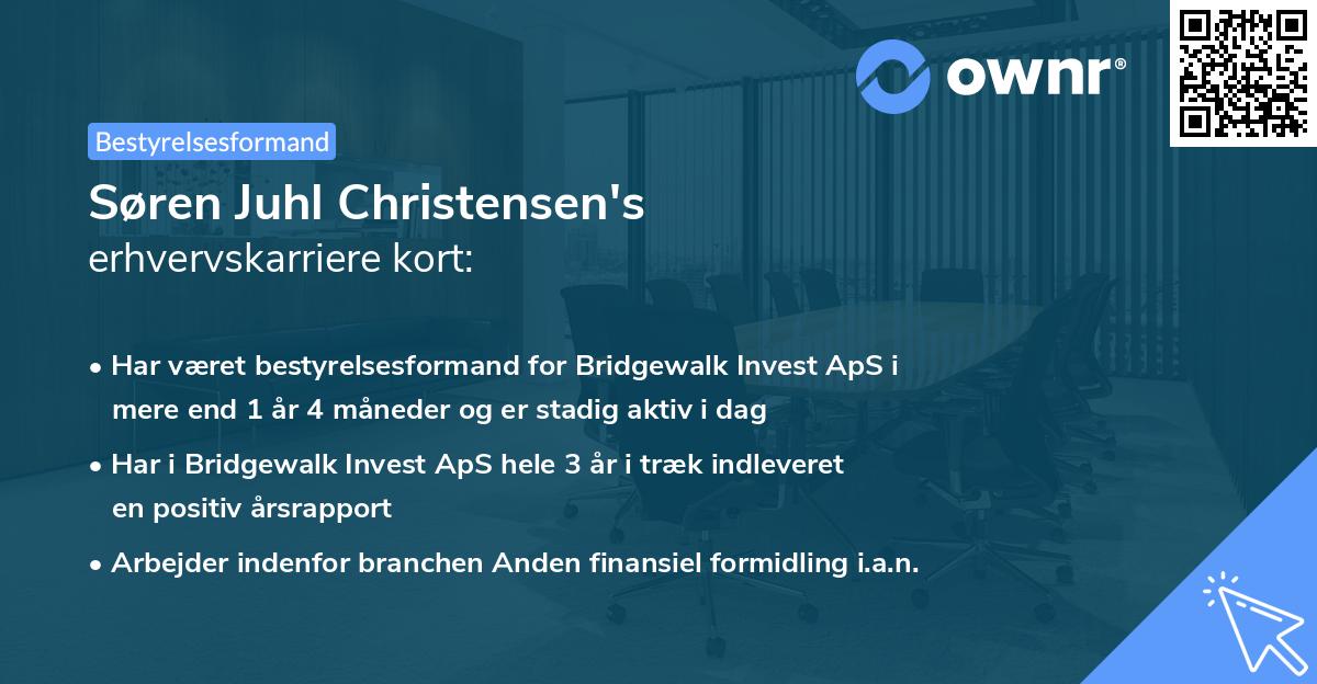 Søren Juhl Christensen's erhvervskarriere kort