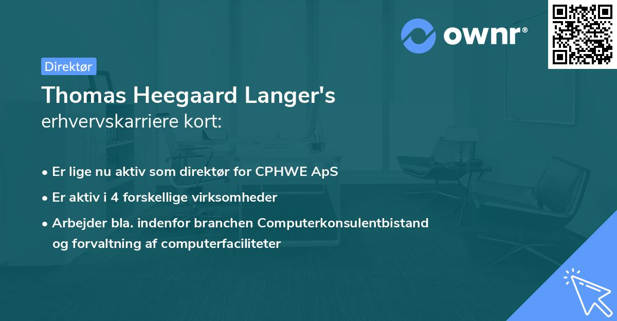 Thomas Heegaard Langer's erhvervskarriere kort