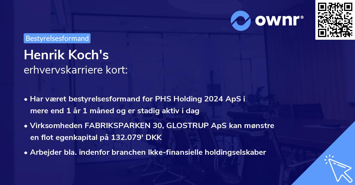 Henrik Koch's erhvervskarriere kort