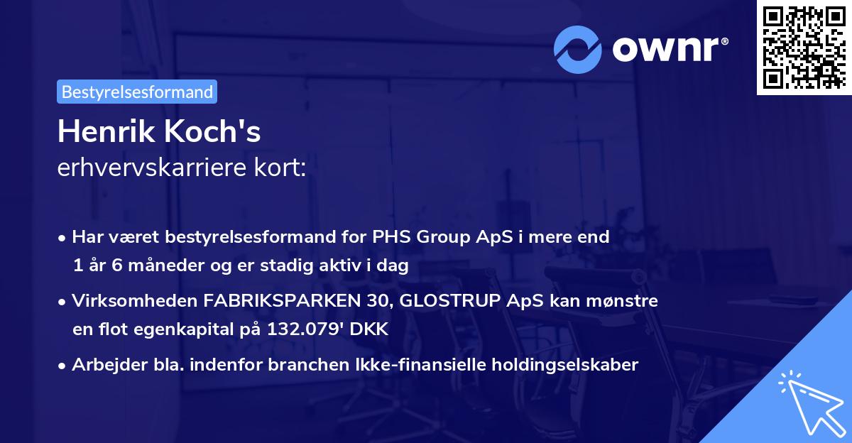 Henrik Koch's erhvervskarriere kort