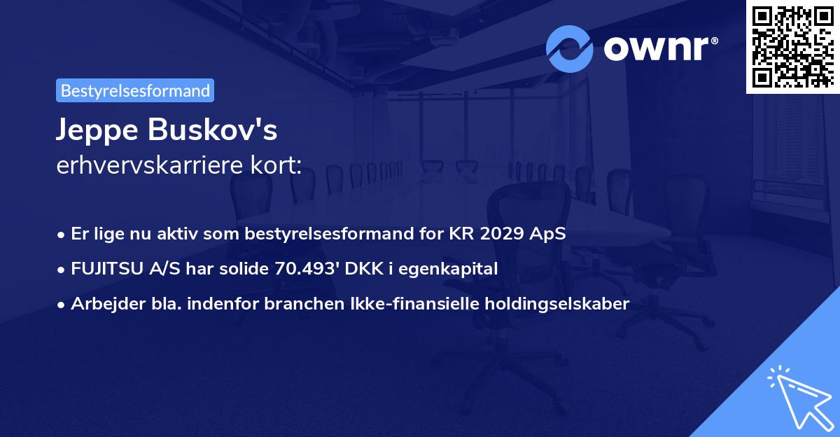 Jeppe Buskov's erhvervskarriere kort