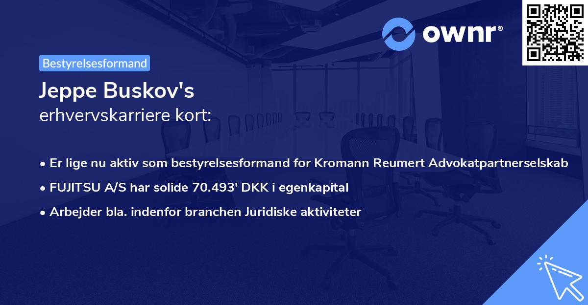 Jeppe Buskov's erhvervskarriere kort