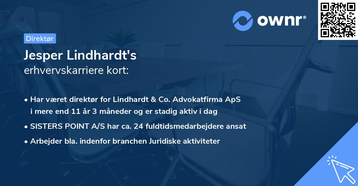 Jesper Lindhardt's erhvervskarriere kort