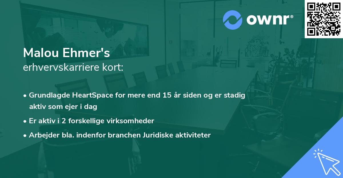 Malou Ehmer's erhvervskarriere kort