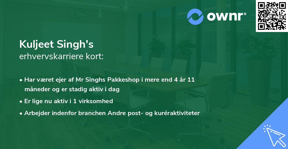 Kuljeet Singh's erhvervskarriere kort
