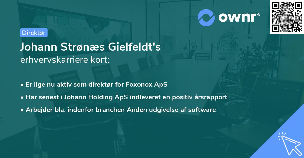 Johann Strønæs Gielfeldt's erhvervskarriere kort