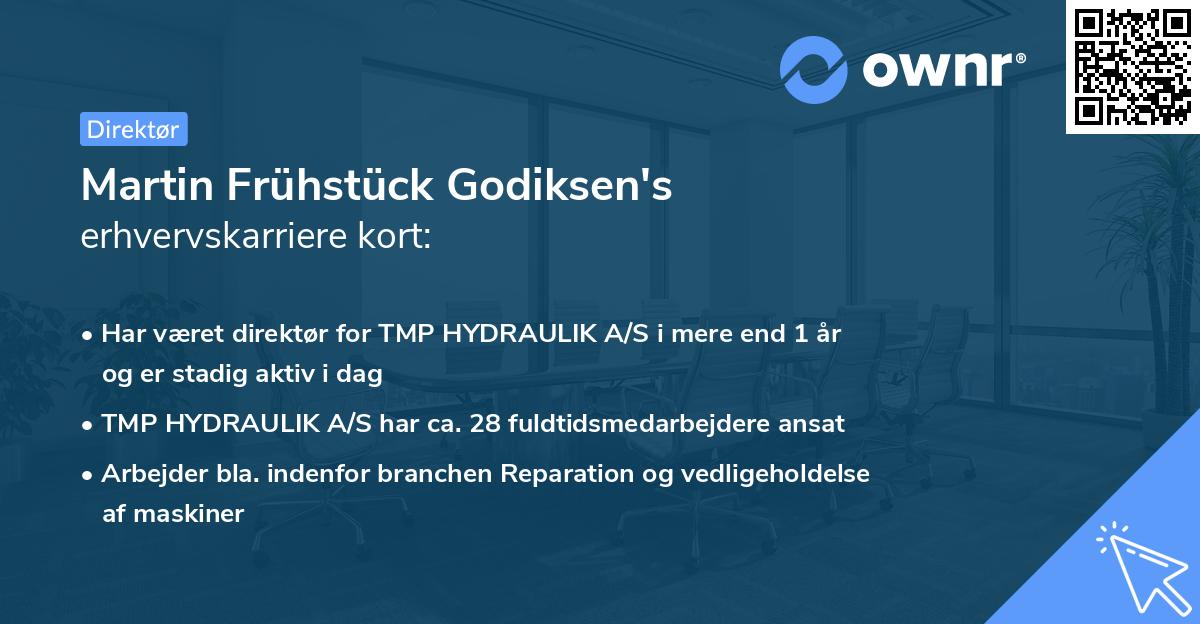 Martin Frühstück Godiksen's erhvervskarriere kort