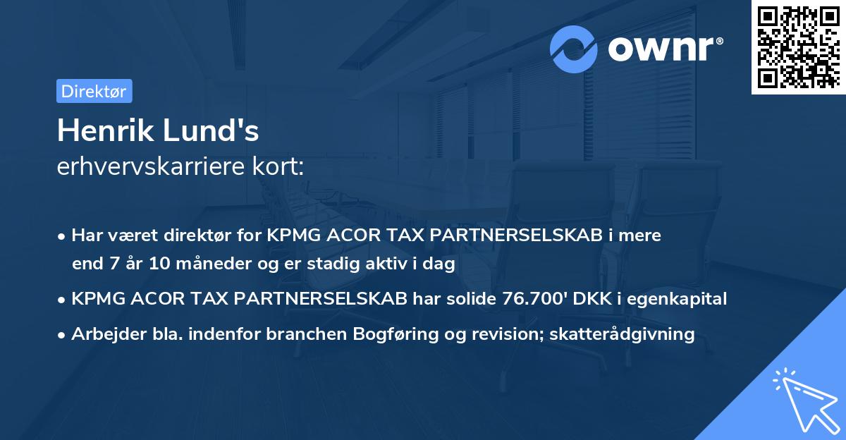 Henrik Lund's erhvervskarriere kort