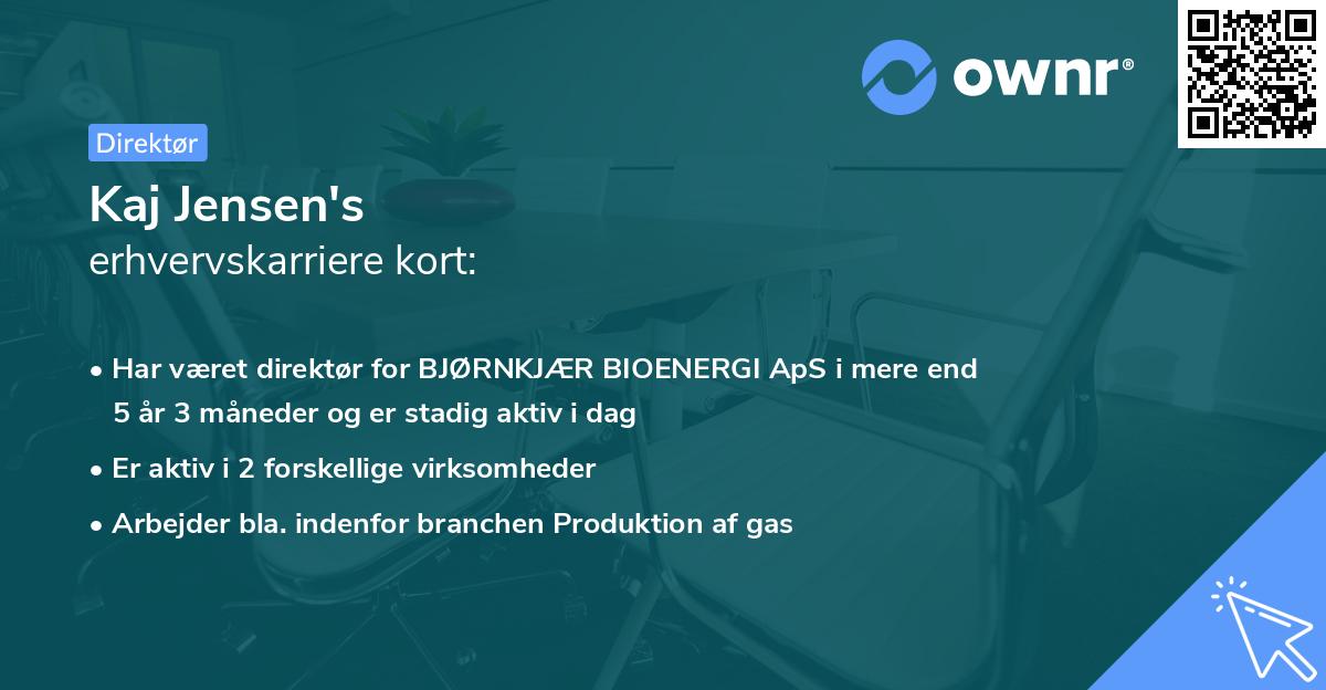 Kaj Jensen's erhvervskarriere kort