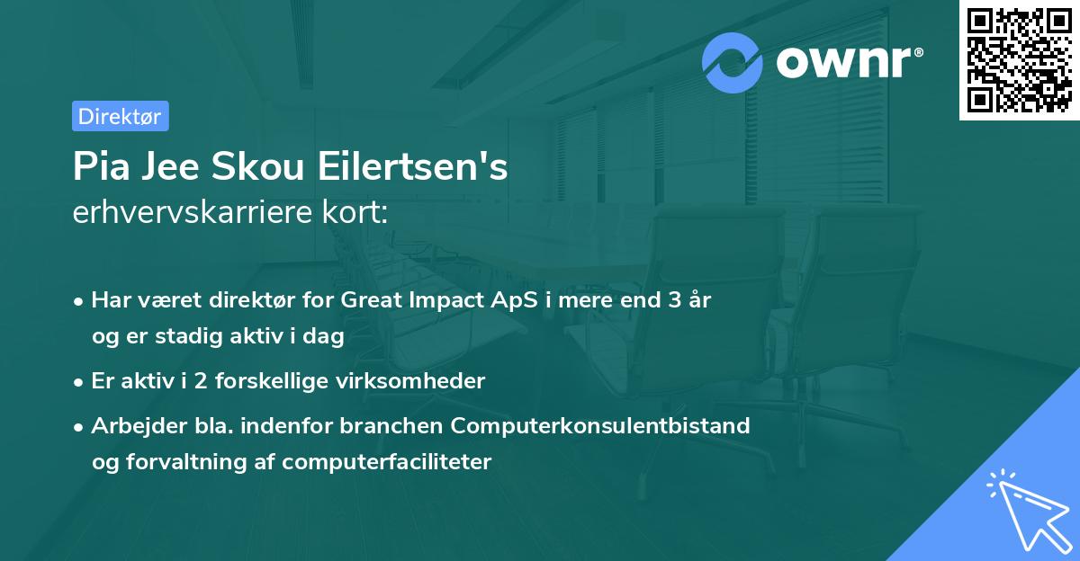 Pia Jee Skou Eilertsen's erhvervskarriere kort