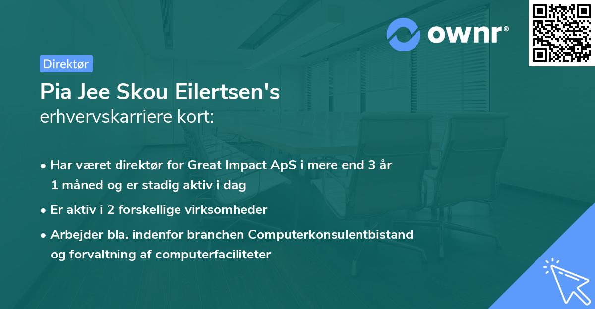 Pia Jee Skou Eilertsen's erhvervskarriere kort