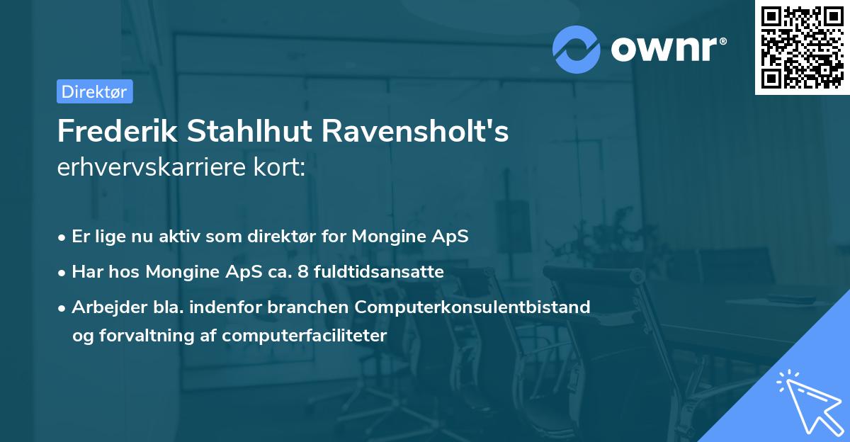 Frederik Stahlhut Ravensholt's erhvervskarriere kort