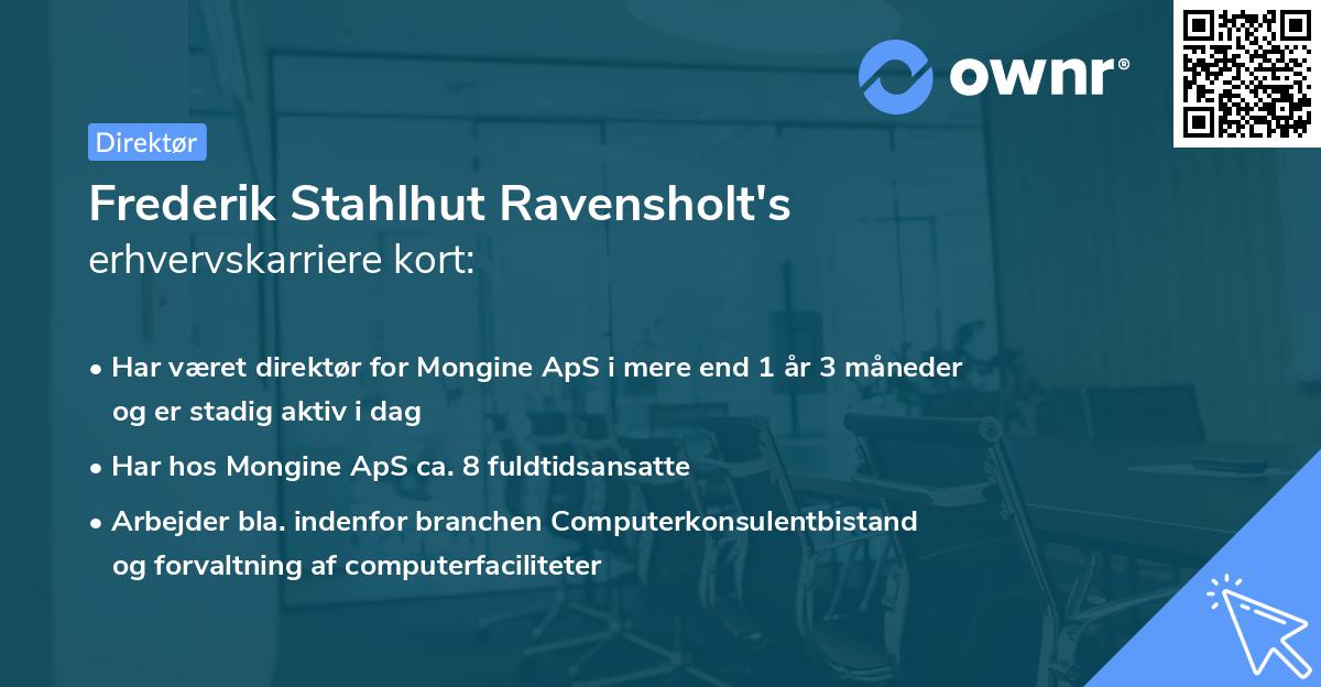 Frederik Stahlhut Ravensholt's erhvervskarriere kort