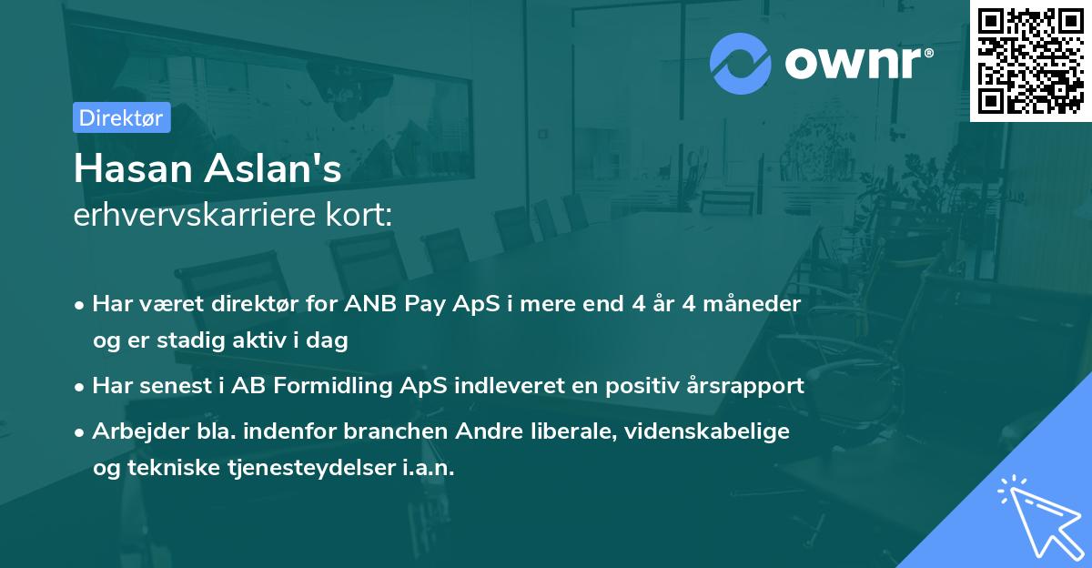 Hasan Aslan's erhvervskarriere kort