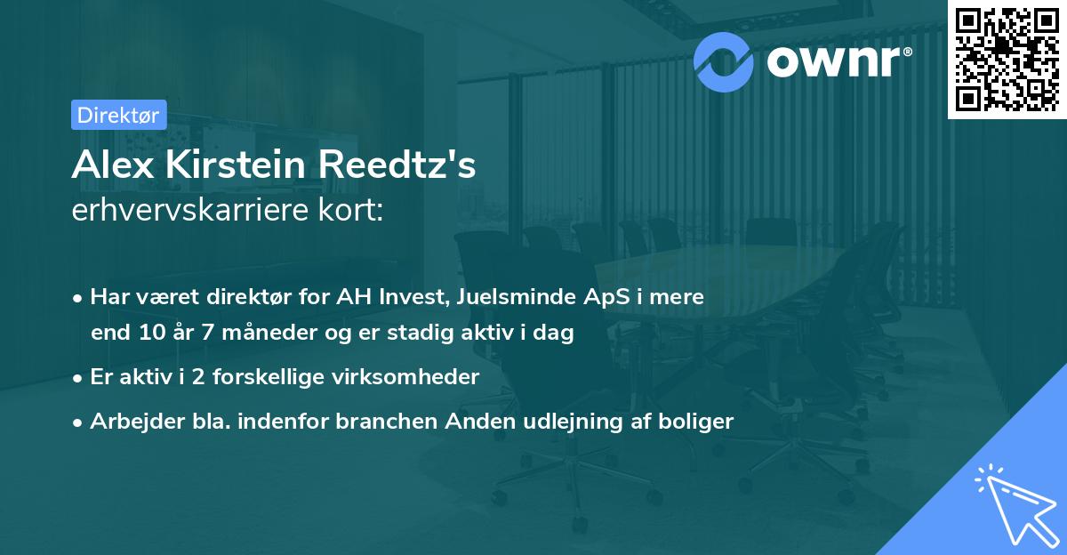 Alex Kirstein Reedtz's erhvervskarriere kort