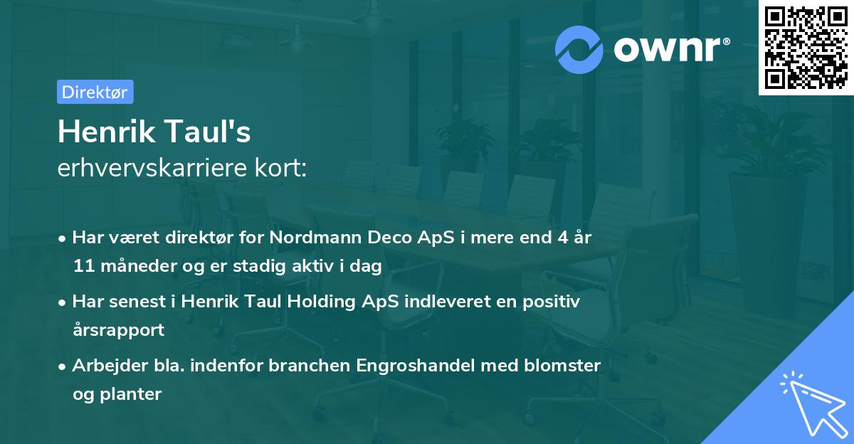 Henrik Taul's erhvervskarriere kort