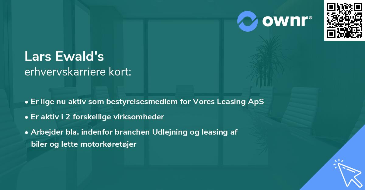 Lars Ewald's erhvervskarriere kort