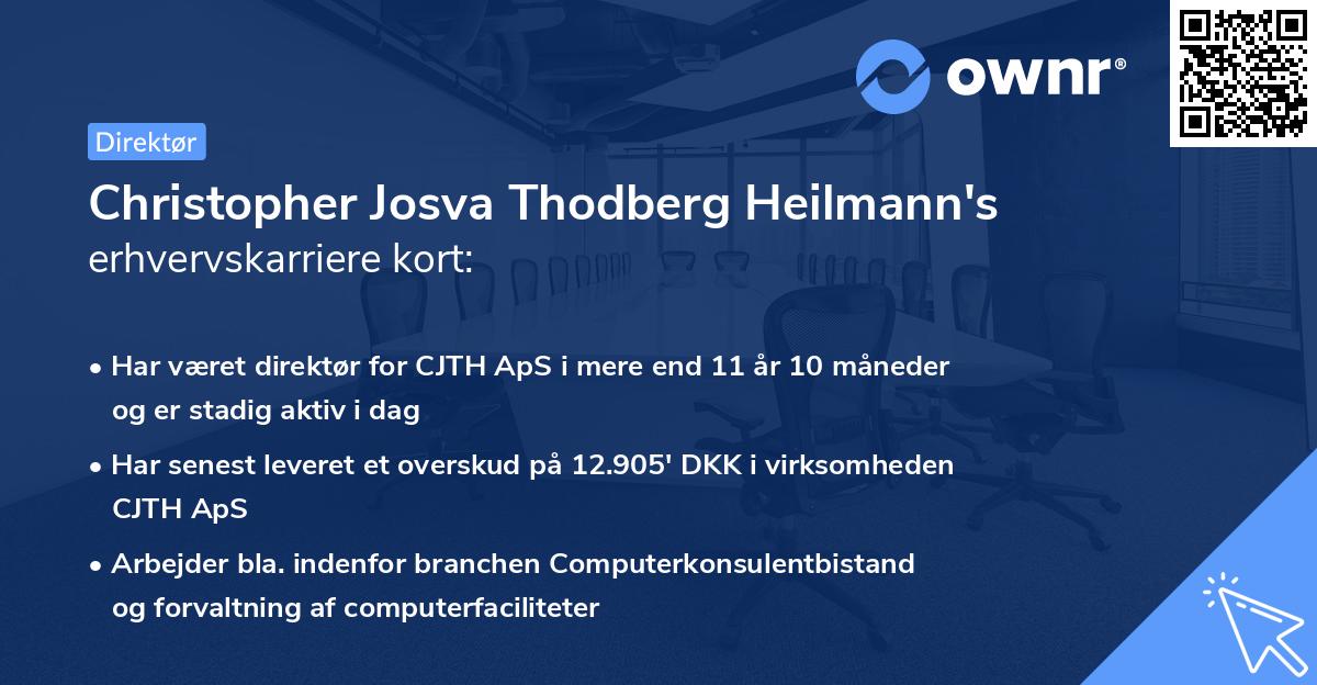 Christopher Josva Thodberg Heilmann's erhvervskarriere kort
