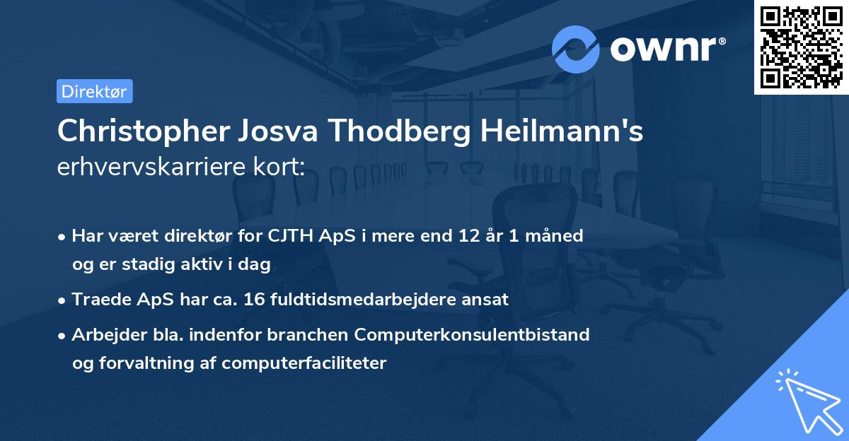 Christopher Josva Thodberg Heilmann's erhvervskarriere kort