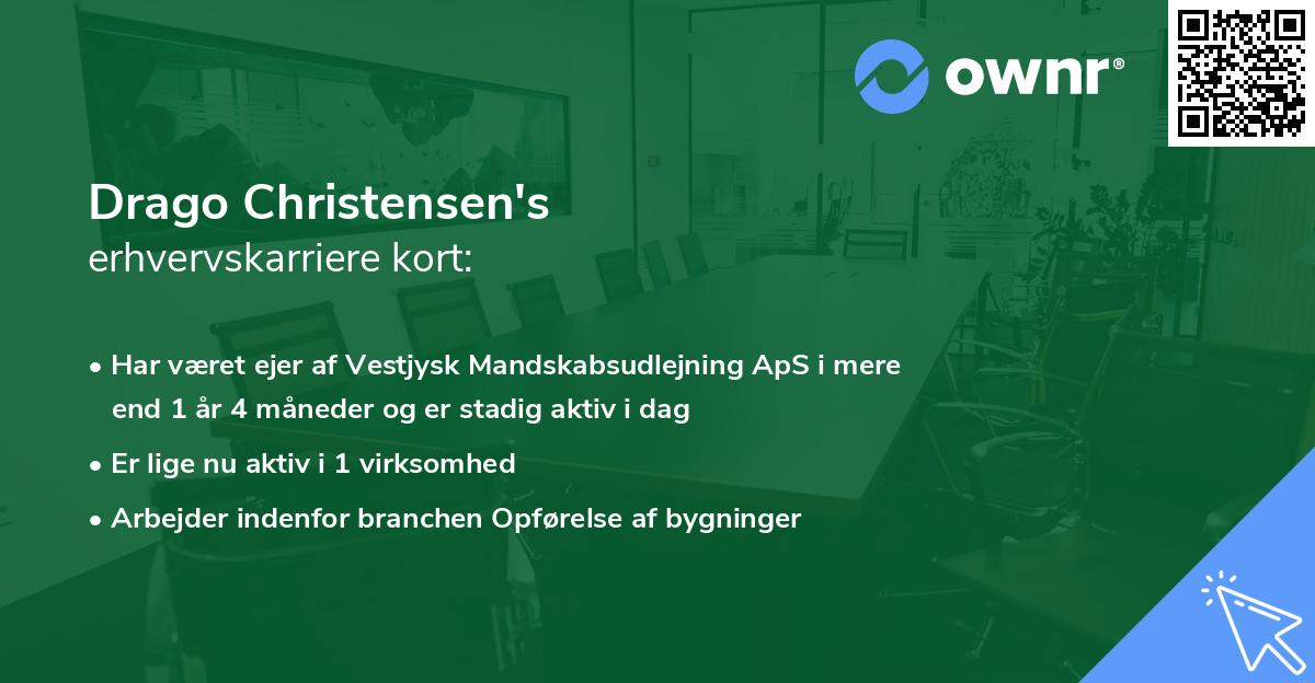Drago Christensen's erhvervskarriere kort