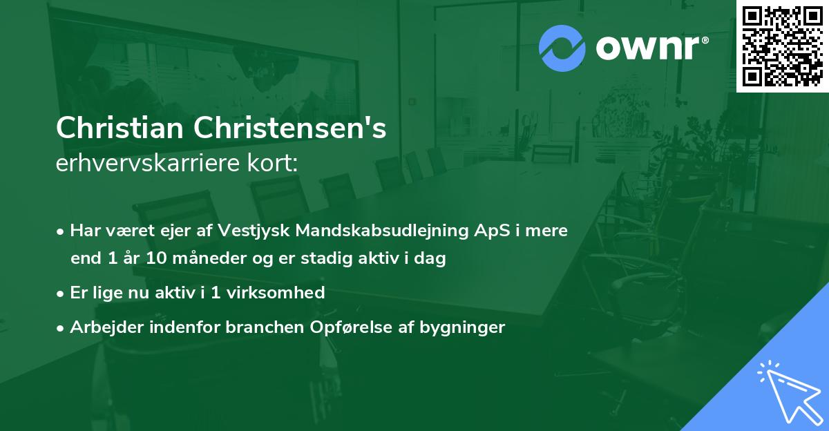 Christian Christensen's erhvervskarriere kort