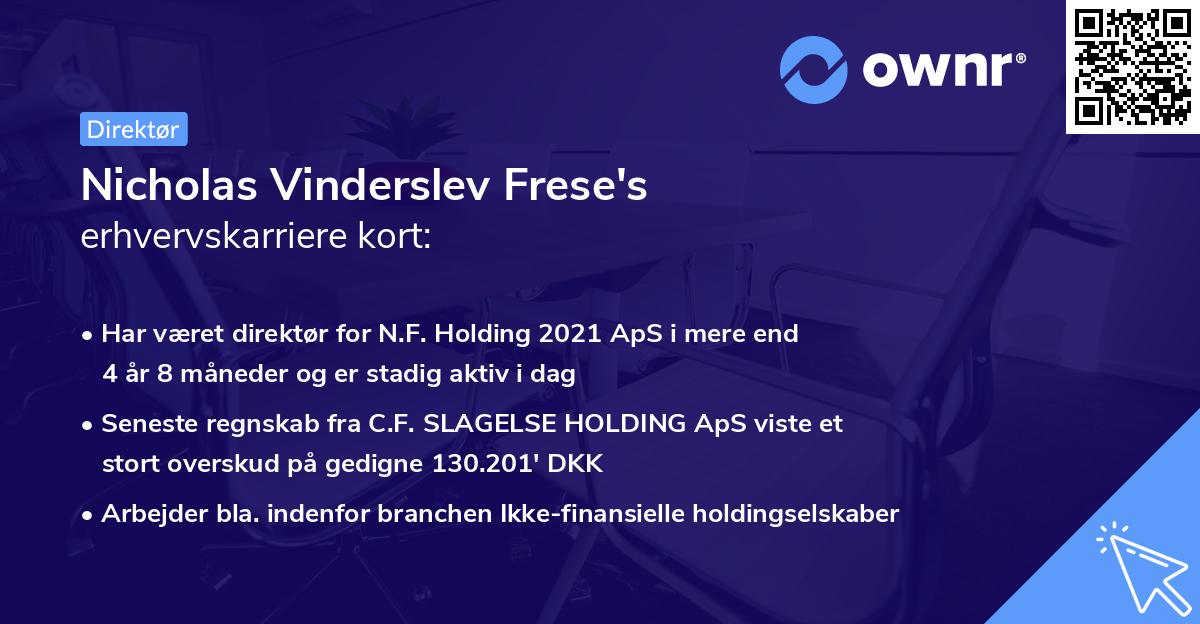 Nicholas Vinderslev Frese's erhvervskarriere kort