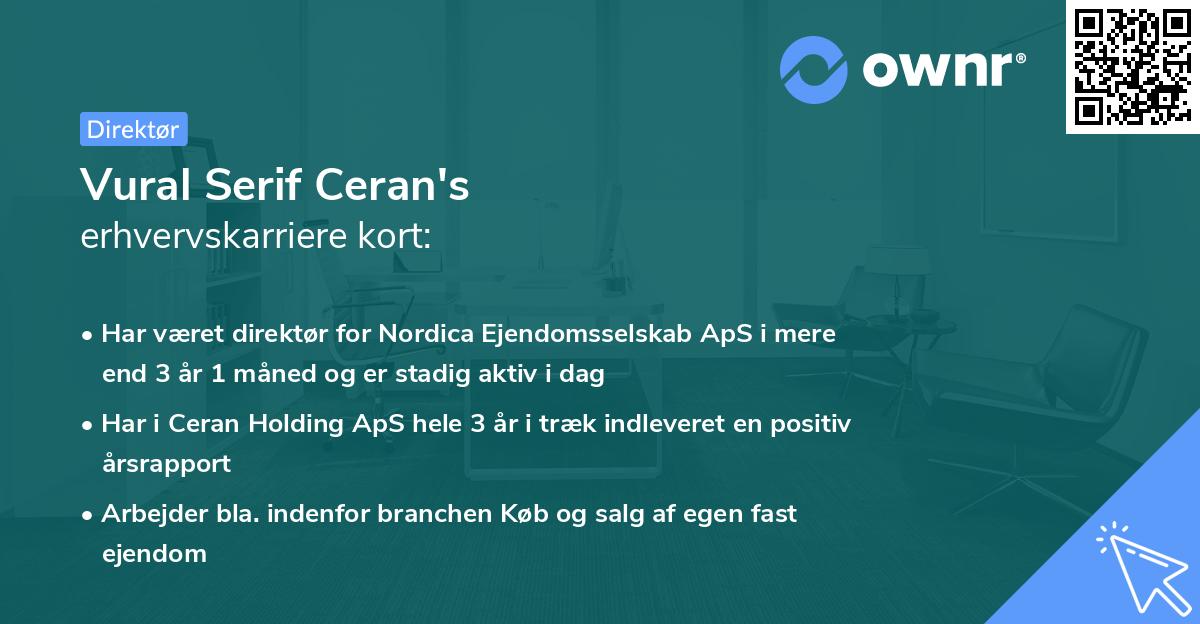 Vural Serif Ceran's erhvervskarriere kort