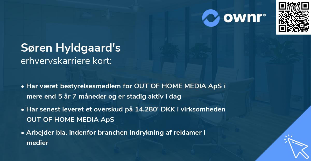Søren Hyldgaard's erhvervskarriere kort