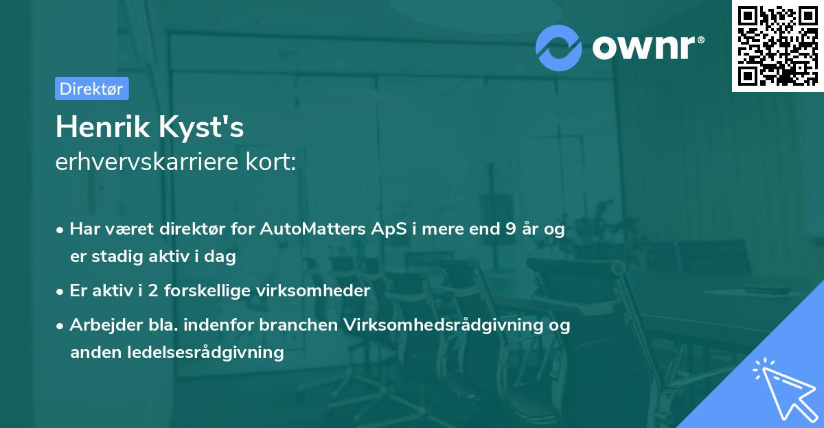 Henrik Kyst's erhvervskarriere kort