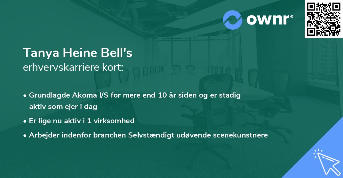Tanya Heine Bell's erhvervskarriere kort