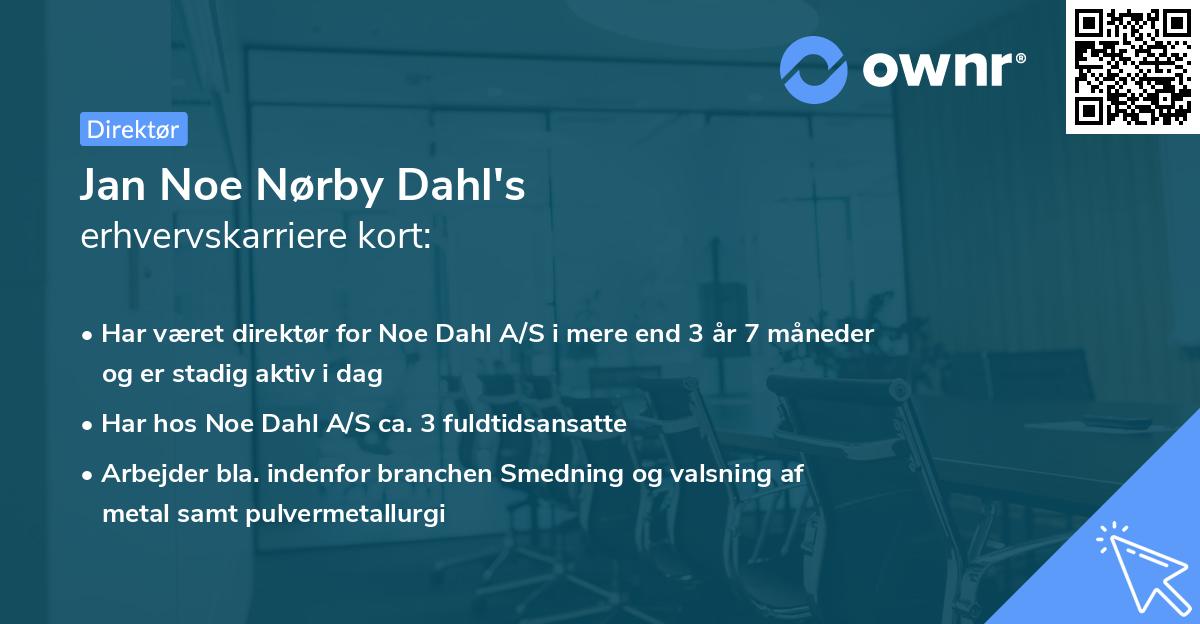 Jan Noe Nørby Dahl's erhvervskarriere kort