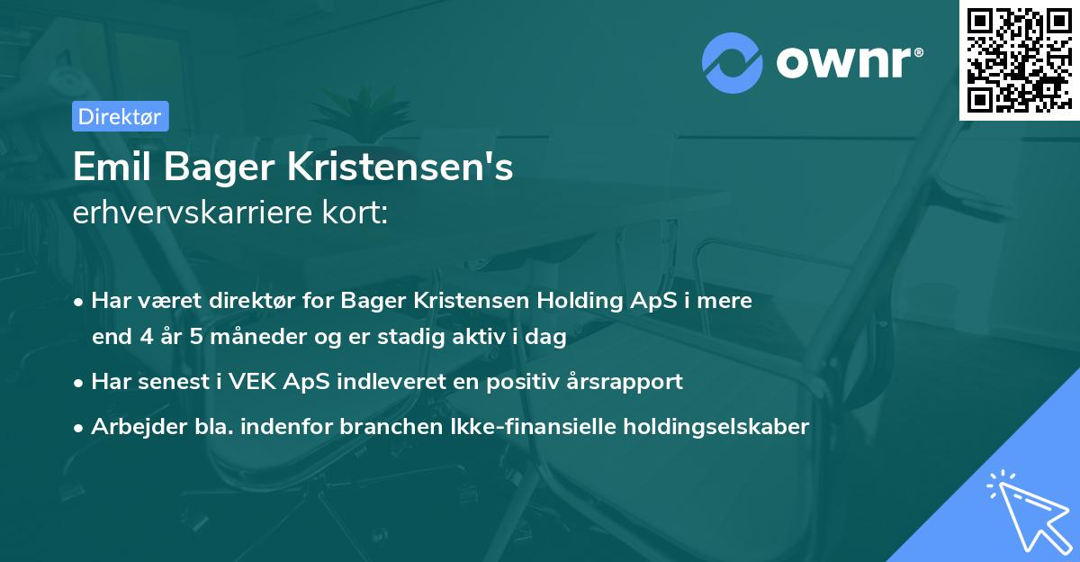 Emil Bager Kristensen's erhvervskarriere kort