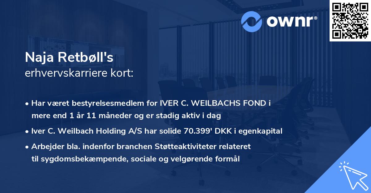 Naja Retbøll's erhvervskarriere kort