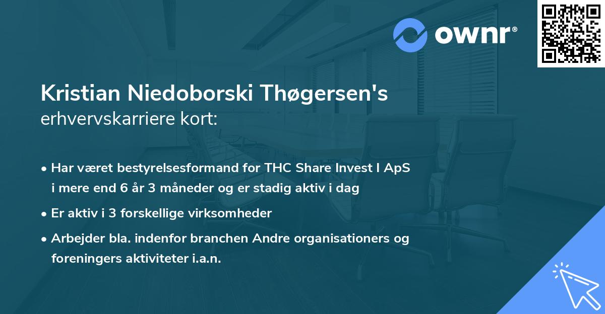Kristian Niedoborski Thøgersen's erhvervskarriere kort