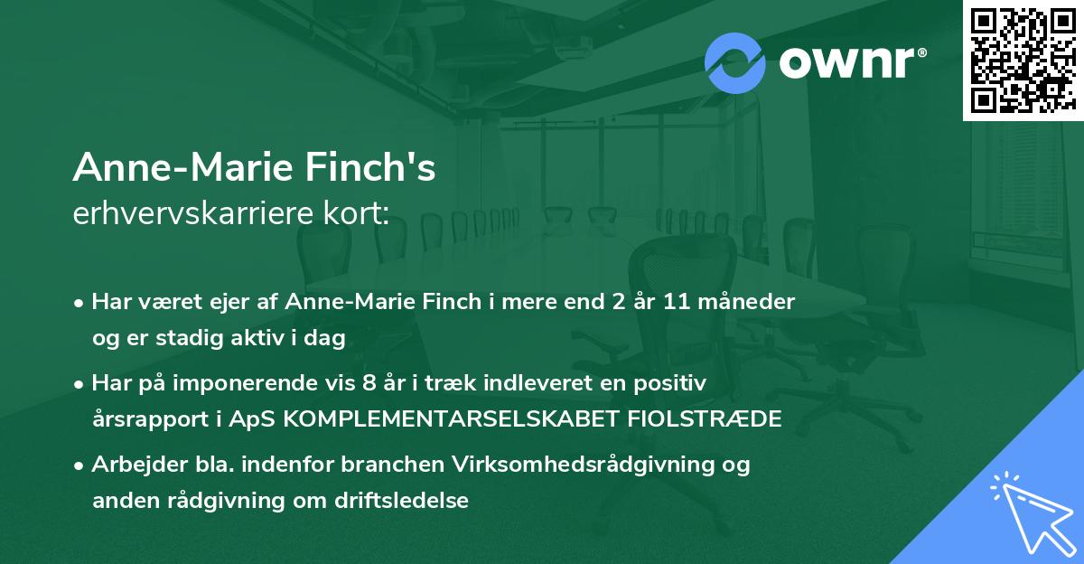 Anne-Marie Finch's erhvervskarriere kort